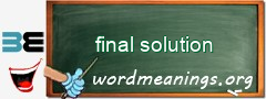 WordMeaning blackboard for final solution